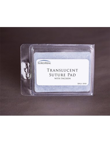 Translucent surgical suture exercise pad with...