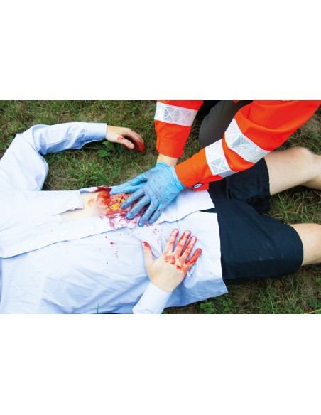 Moulage und Simulation einer abdominalen Wunde mit Dünndarmvorwölbung Erler Zimmer NW111