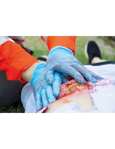 Moulage y simulación de herida abdominal con...
