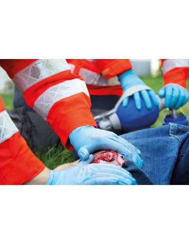 Moulage and simulation of leg wound with...