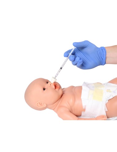 Manikin of female newborn for nursing practice...